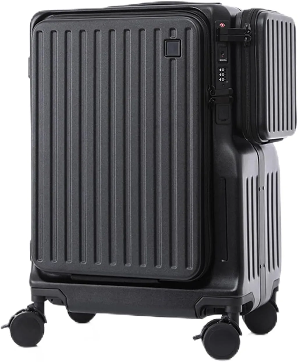 20-Inch Expandable Carry-On Luggage with USB Port - PC Hardside Travel Suitcase with Spinner Wheels - Milk Gray(Black)