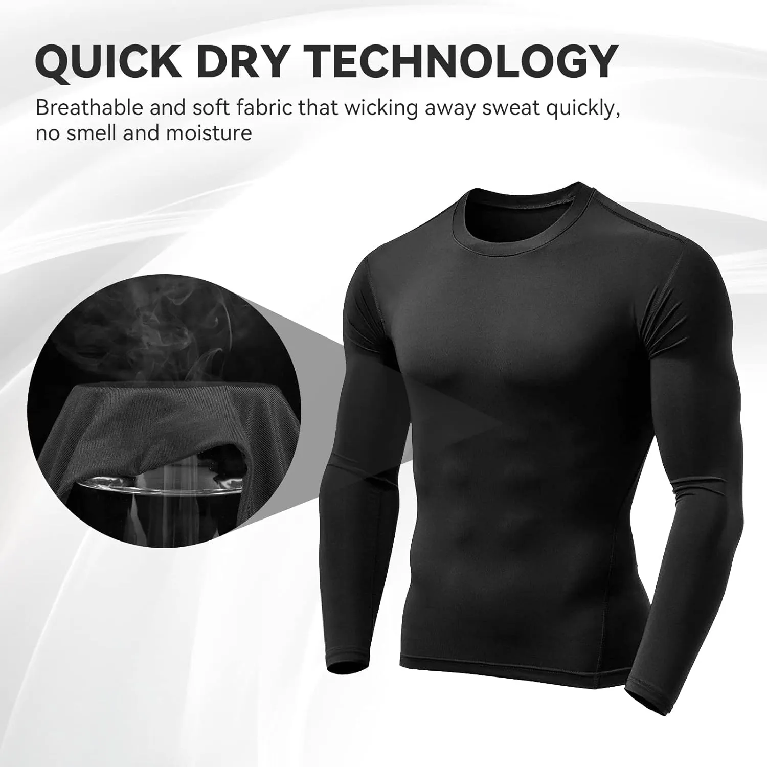3 or 4 Pack Men's Compression Shirts Sleeveless/Long/Short Sleeve Rash Guard Athletic Undershirt Gear T Shirt for Sports