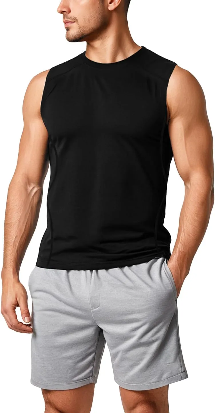 3 or 4 Pack Men's Compression Shirts Sleeveless/Long/Short Sleeve Rash Guard Athletic Undershirt Gear T Shirt for Sports