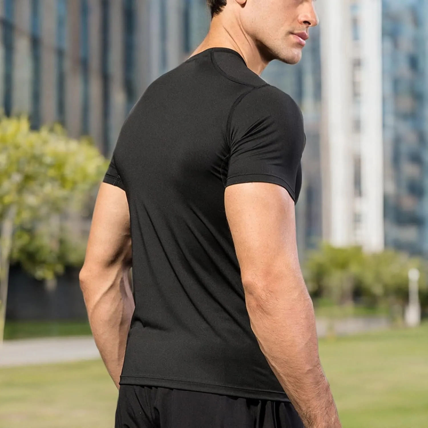 3 or 4 Pack Men's Compression Shirts Sleeveless/Long/Short Sleeve Rash Guard Athletic Undershirt Gear T Shirt for Sports