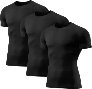 3 or 4 Pack Men's Compression Shirts Sleeveless/Long/Short Sleeve Rash Guard Athletic Undershirt Gear T Shirt for Sports