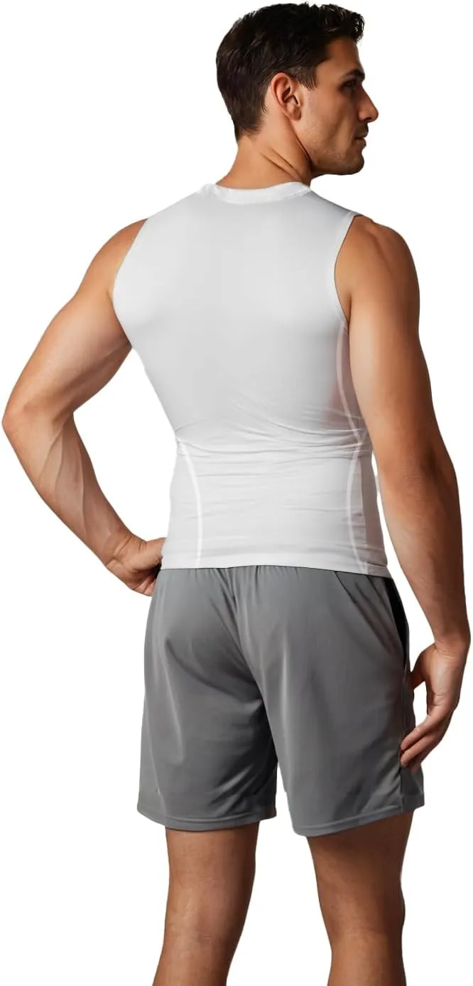 3 or 4 Pack Men's Compression Shirts Sleeveless/Long/Short Sleeve Rash Guard Athletic Undershirt Gear T Shirt for Sports