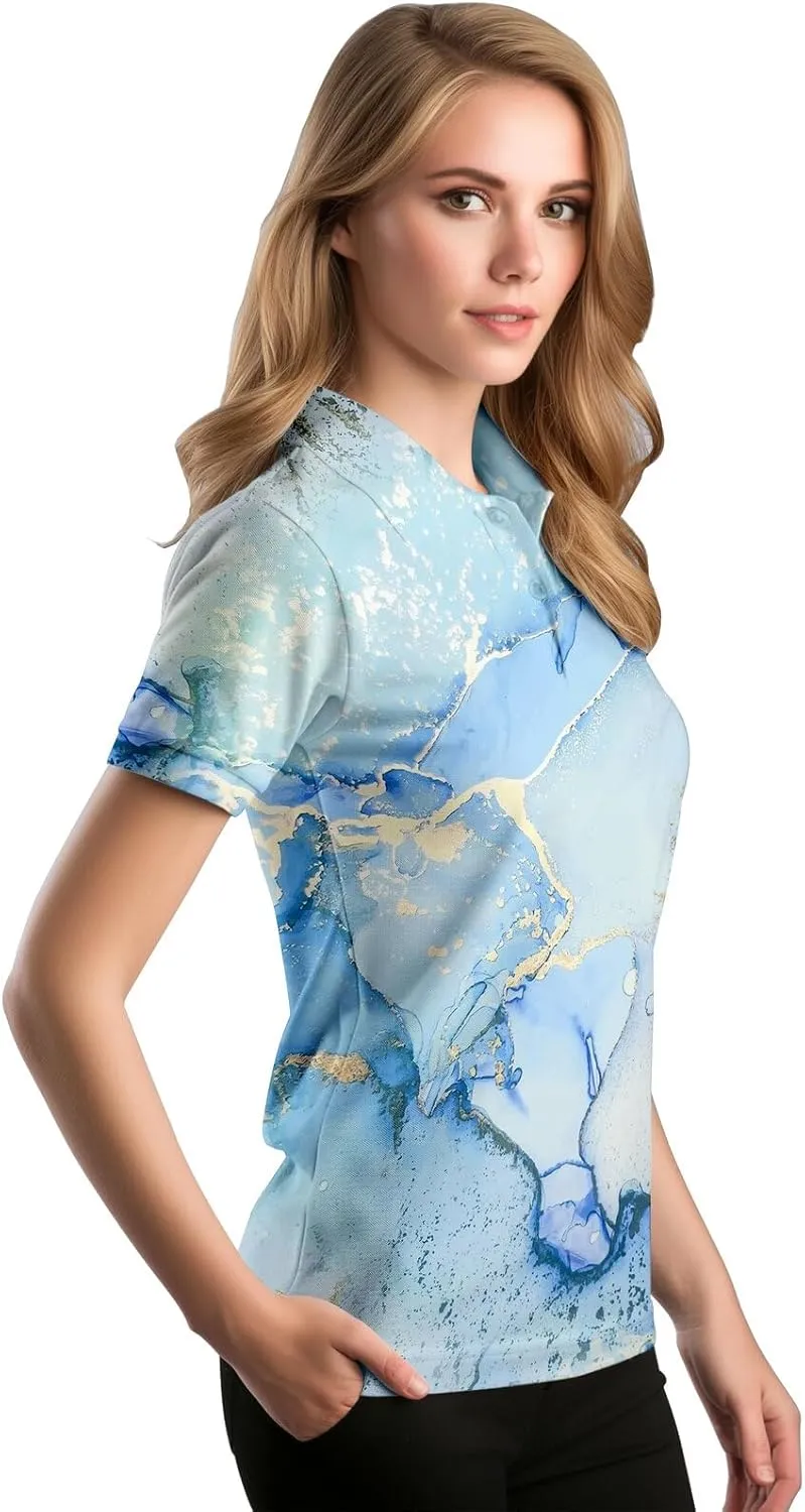 80s 90s Funny Golf Shirts for Women Quick Dry Golf Outfits Athletic Golf Top Printed Golf Tennis Shirts