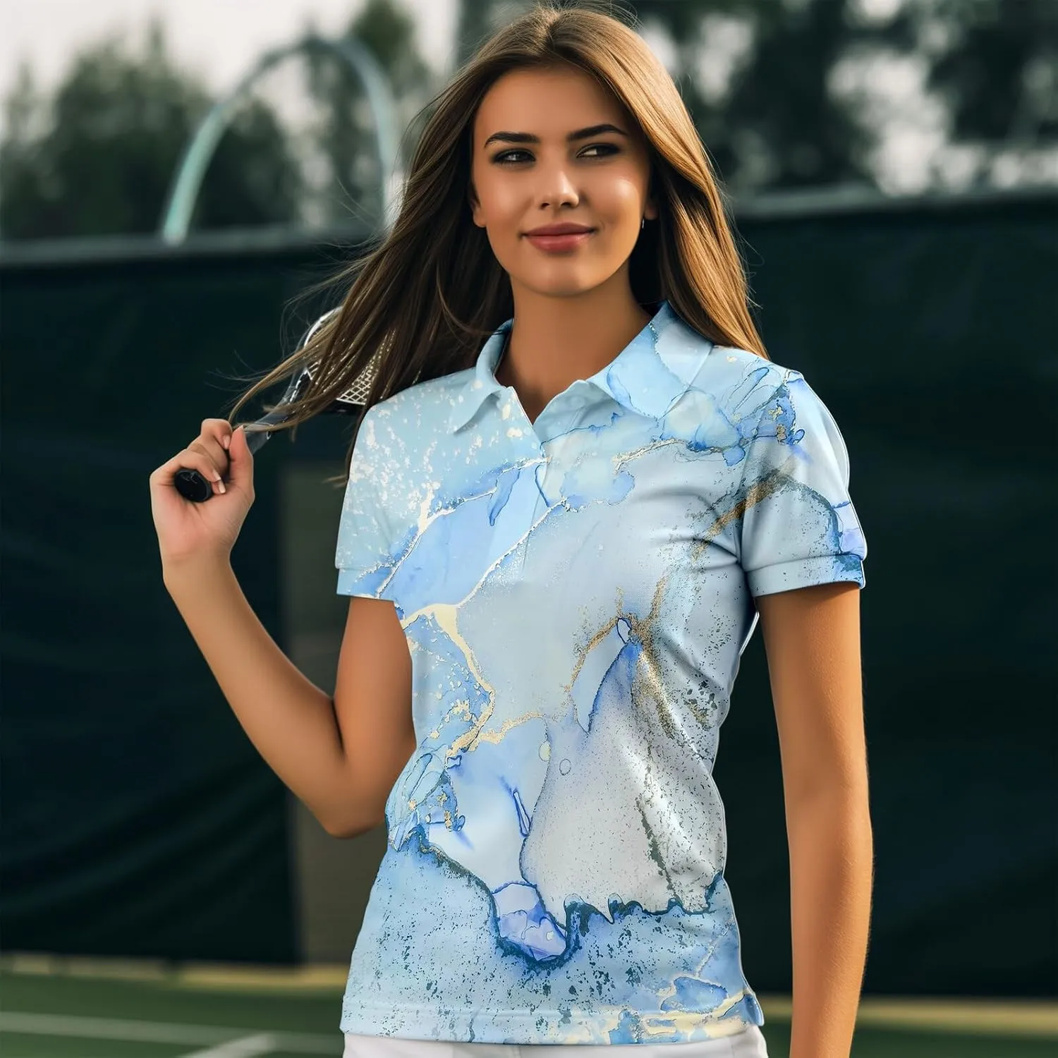 80s 90s Funny Golf Shirts for Women Quick Dry Golf Outfits Athletic Golf Top Printed Golf Tennis Shirts