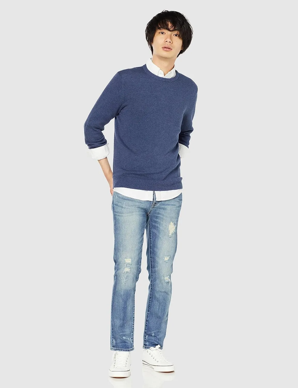 Amazon Essentials Men's Crewneck Sweater, 100% Cotton, Big & Tall Options Available