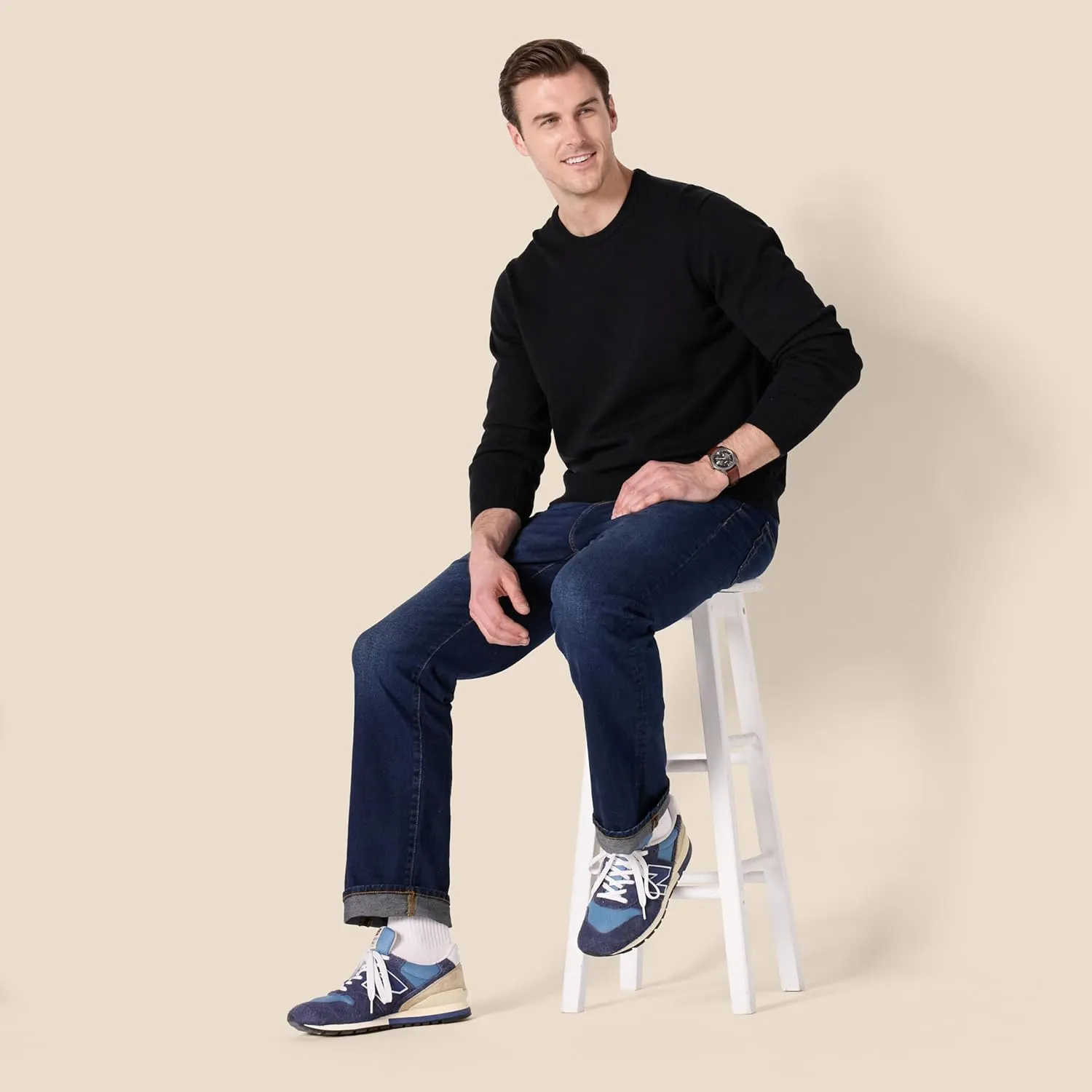 Amazon Essentials Men's Crewneck Sweater, 100% Cotton, Big & Tall Options Available