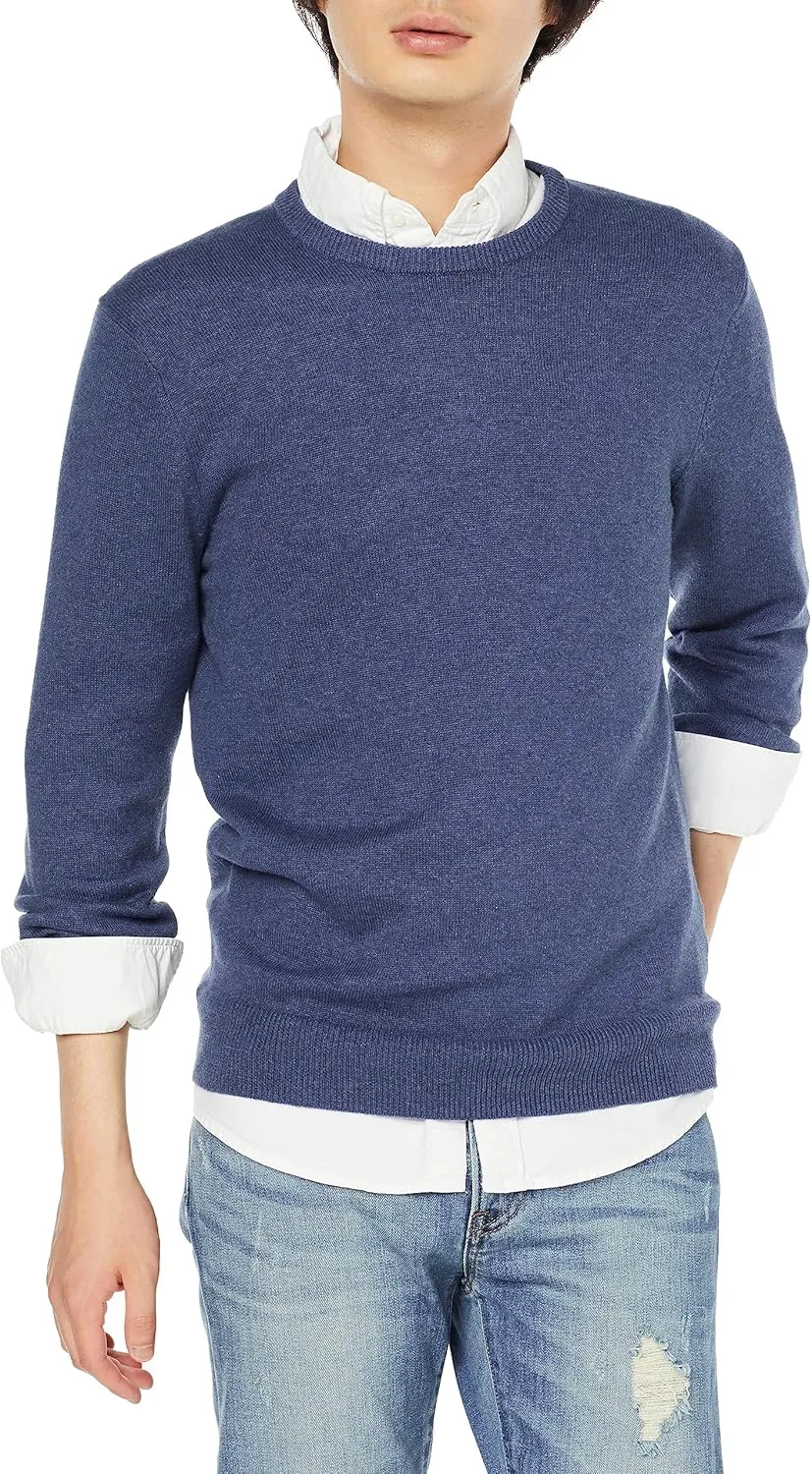 Amazon Essentials Men's Crewneck Sweater, 100% Cotton, Big & Tall Options Available