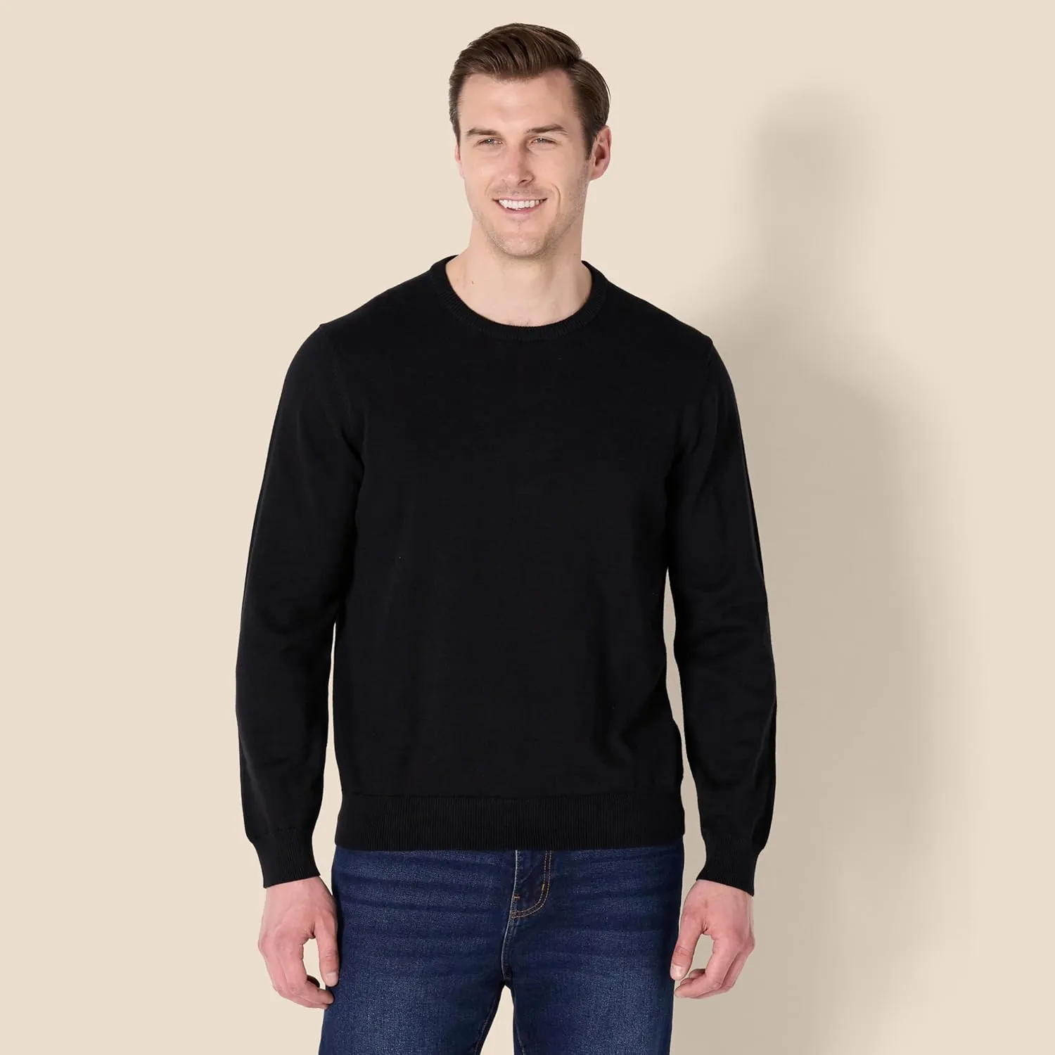 Amazon Essentials Men's Crewneck Sweater, 100% Cotton, Big & Tall Options Available