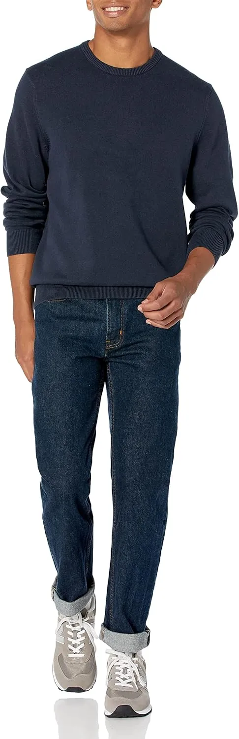 Amazon Essentials Men's Crewneck Sweater, 100% Cotton, Big & Tall Options Available