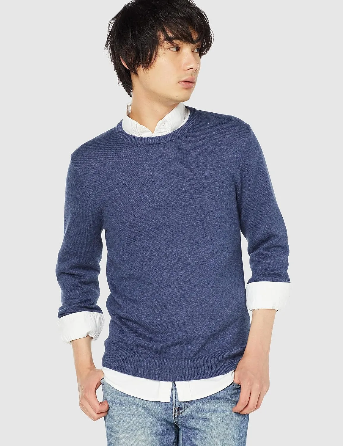 Amazon Essentials Men's Crewneck Sweater, 100% Cotton, Big & Tall Options Available