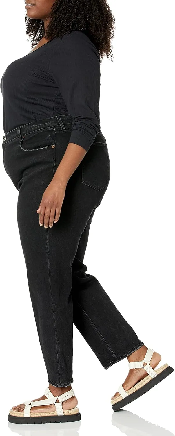 Amazon Essentials Sweater for Women, Long Sleeve Slim-Fit Rib Scoop Neck (Available in Plus Size), Pack of 2