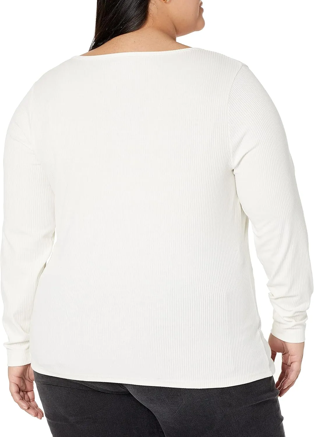 Amazon Essentials Sweater for Women, Long Sleeve Slim-Fit Rib Scoop Neck (Available in Plus Size), Pack of 2