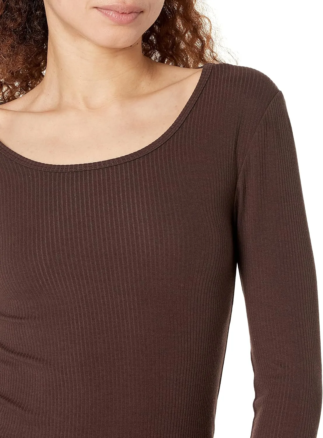 Amazon Essentials Sweater for Women, Long Sleeve Slim-Fit Rib Scoop Neck (Available in Plus Size), Pack of 2