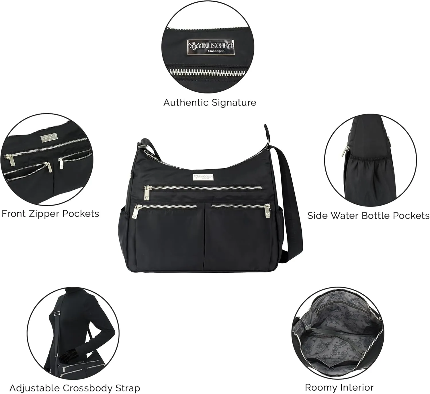 Anuschka Wanderlust Luxe Fabric Collection Women's Vegan Hobo