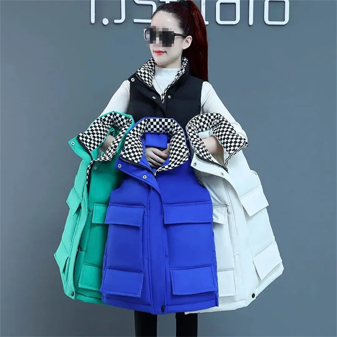 Autumn Winter Cotton Down Vest Women Loose Waistcoat Cotton Padded Jacket Short Sleeveless Jacket