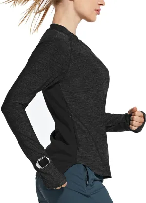 baleaf Women's Long Sleeve Running Shirts Quick Dry Lightweight Pullover Workout Tops Athletic T-Shirts Moisture Wicking