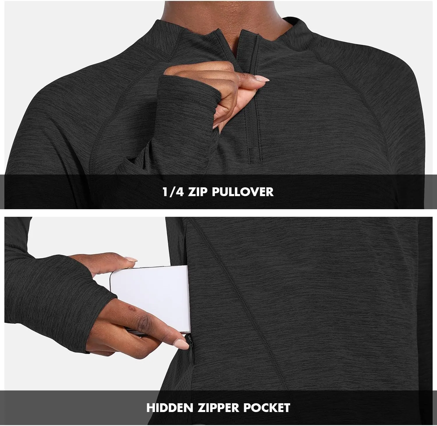 baleaf Women's Long Sleeve Running Shirts Quick Dry Lightweight Pullover Workout Tops Athletic T-Shirts Moisture Wicking