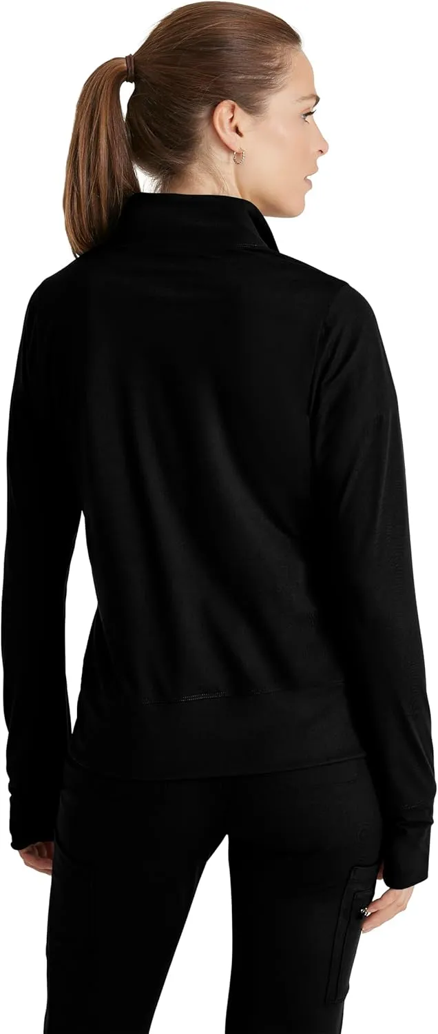BARCO One Performance Knit Arena Warm-Up Jacket For Women - Banded Collar, Center Front Zipper Women's Scrub Jacket