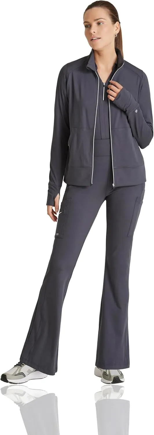 BARCO One Performance Knit Arena Warm-Up Jacket For Women - Banded Collar, Center Front Zipper Women's Scrub Jacket