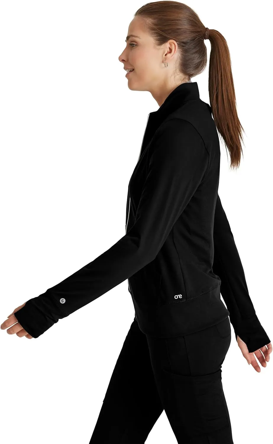 BARCO One Performance Knit Arena Warm-Up Jacket For Women - Banded Collar, Center Front Zipper Women's Scrub Jacket