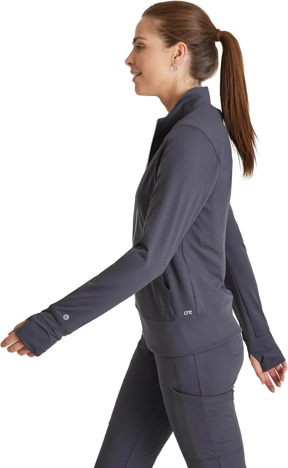BARCO One Performance Knit Arena Warm-Up Jacket For Women - Banded Collar, Center Front Zipper Women's Scrub Jacket