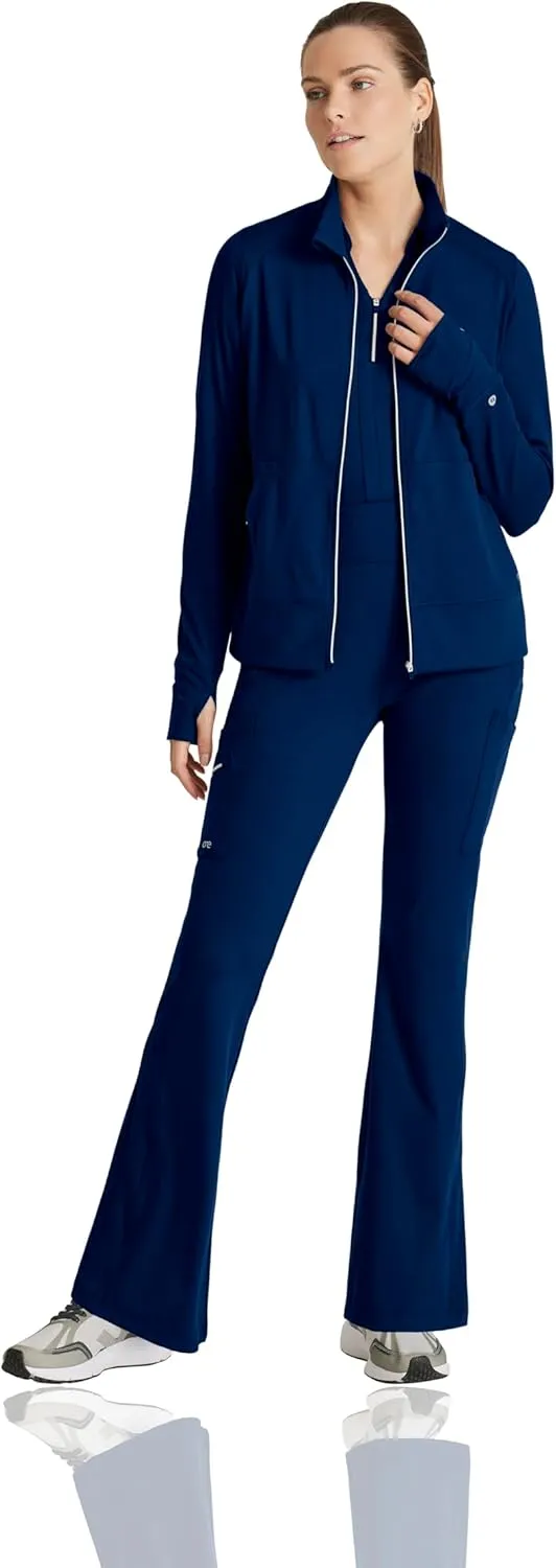 BARCO One Performance Knit Arena Warm-Up Jacket For Women - Banded Collar, Center Front Zipper Women's Scrub Jacket