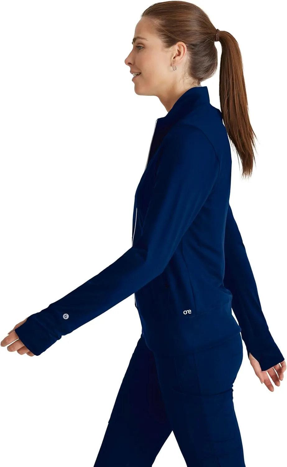 BARCO One Performance Knit Arena Warm-Up Jacket For Women - Banded Collar, Center Front Zipper Women's Scrub Jacket