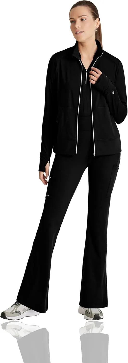 BARCO One Performance Knit Arena Warm-Up Jacket For Women - Banded Collar, Center Front Zipper Women's Scrub Jacket