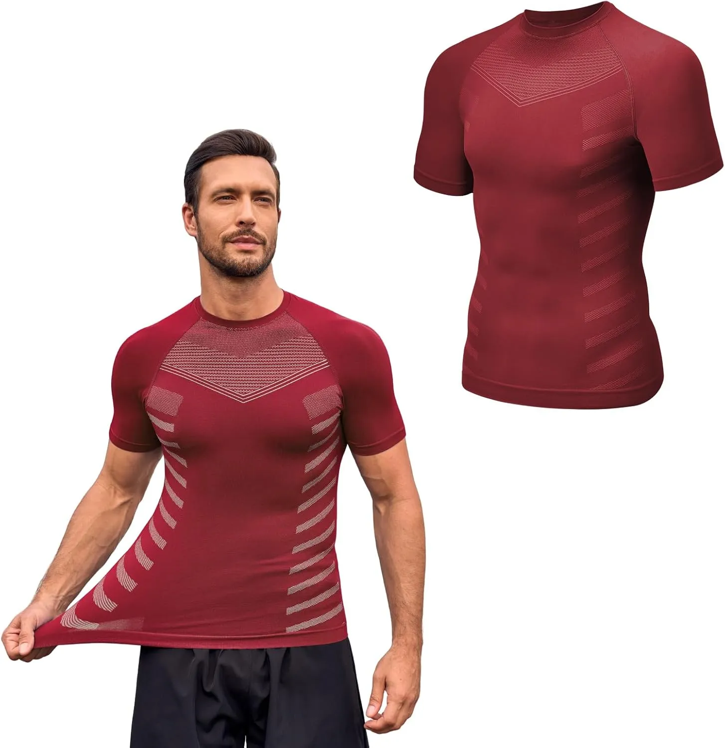 Beotyshow Gynecomastia Compression Shirts Short Sleeve Slimming Body Shaper Shapewear Workout T Shirts Undershirts