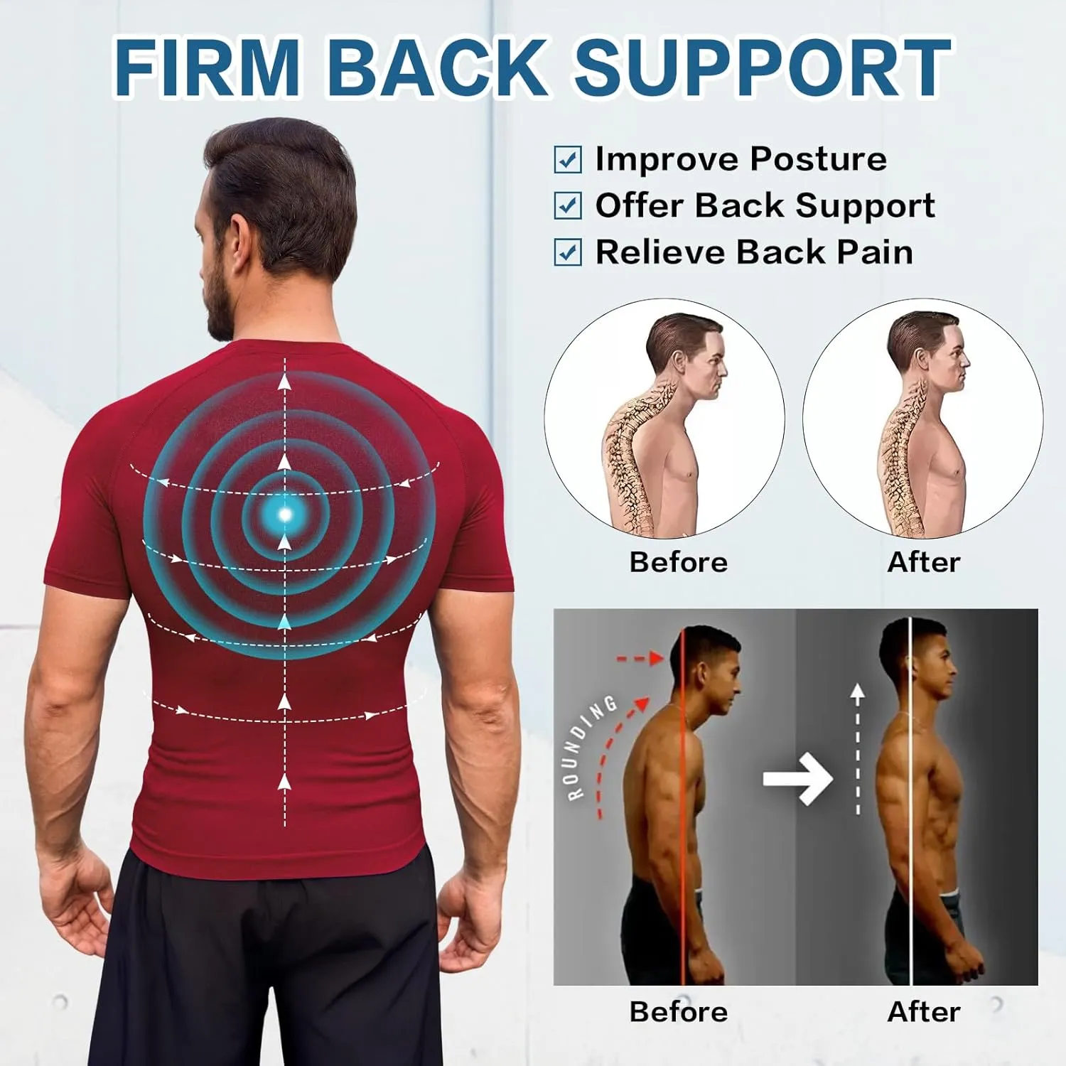 Beotyshow Gynecomastia Compression Shirts Short Sleeve Slimming Body Shaper Shapewear Workout T Shirts Undershirts