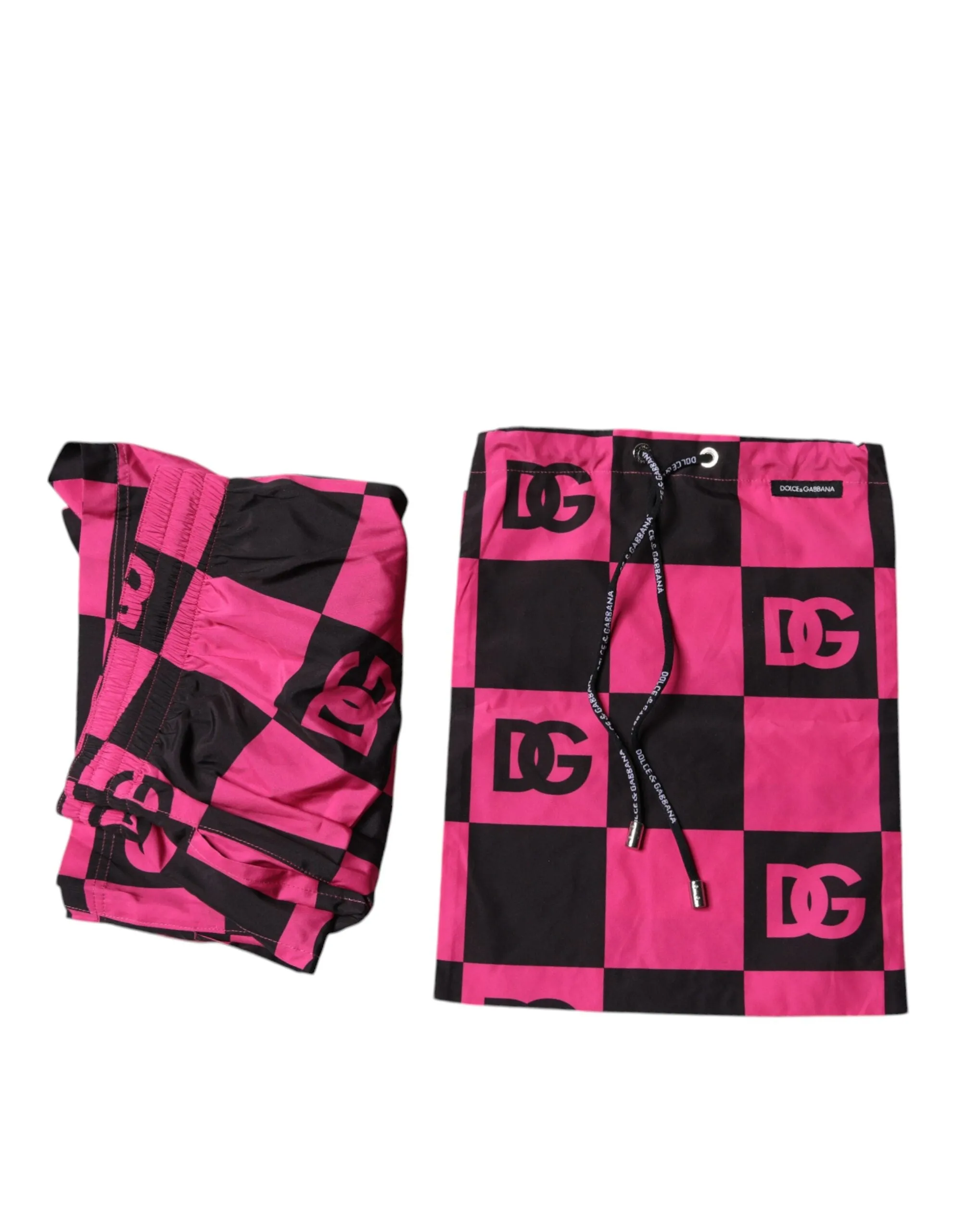 Black Pink Logo Beachwear Shorts 2Pc Swimwear
