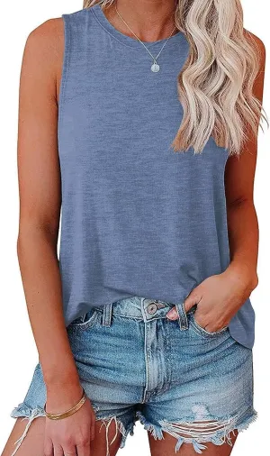 Bliwov Womens Summer Tank Tops Beach Vacation Fashion Outfits Clothes Loose Fit Casual Spring Sleeveless Shirts Blouses