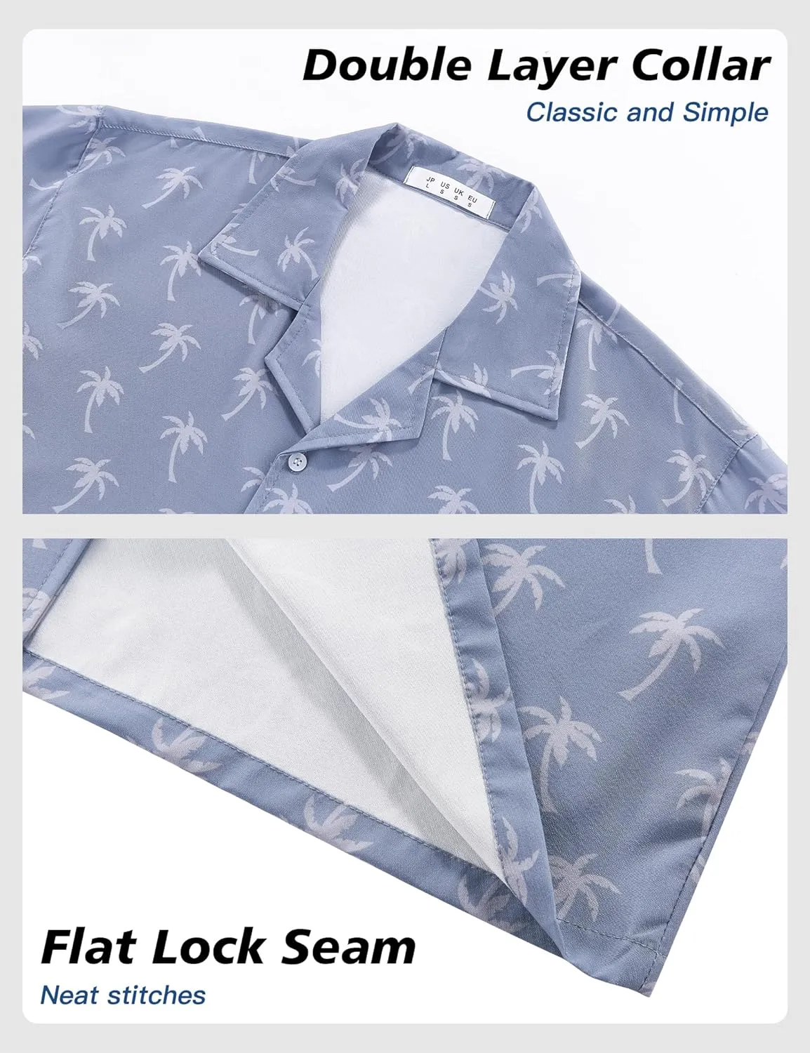 BOJIN Men's Hawaiian Shirts Short Sleeve Button Down Casual Shirts Summer Printed Tropical Floral Aloha Beach Shirts