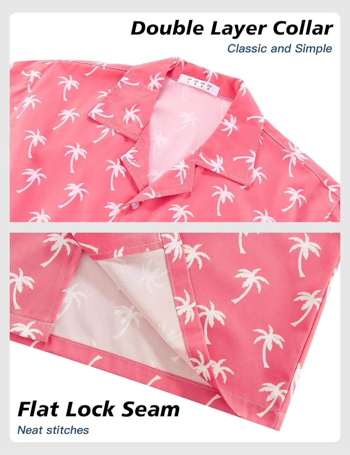 BOJIN Men's Hawaiian Shirts Short Sleeve Button Down Casual Shirts Summer Printed Tropical Floral Aloha Beach Shirts