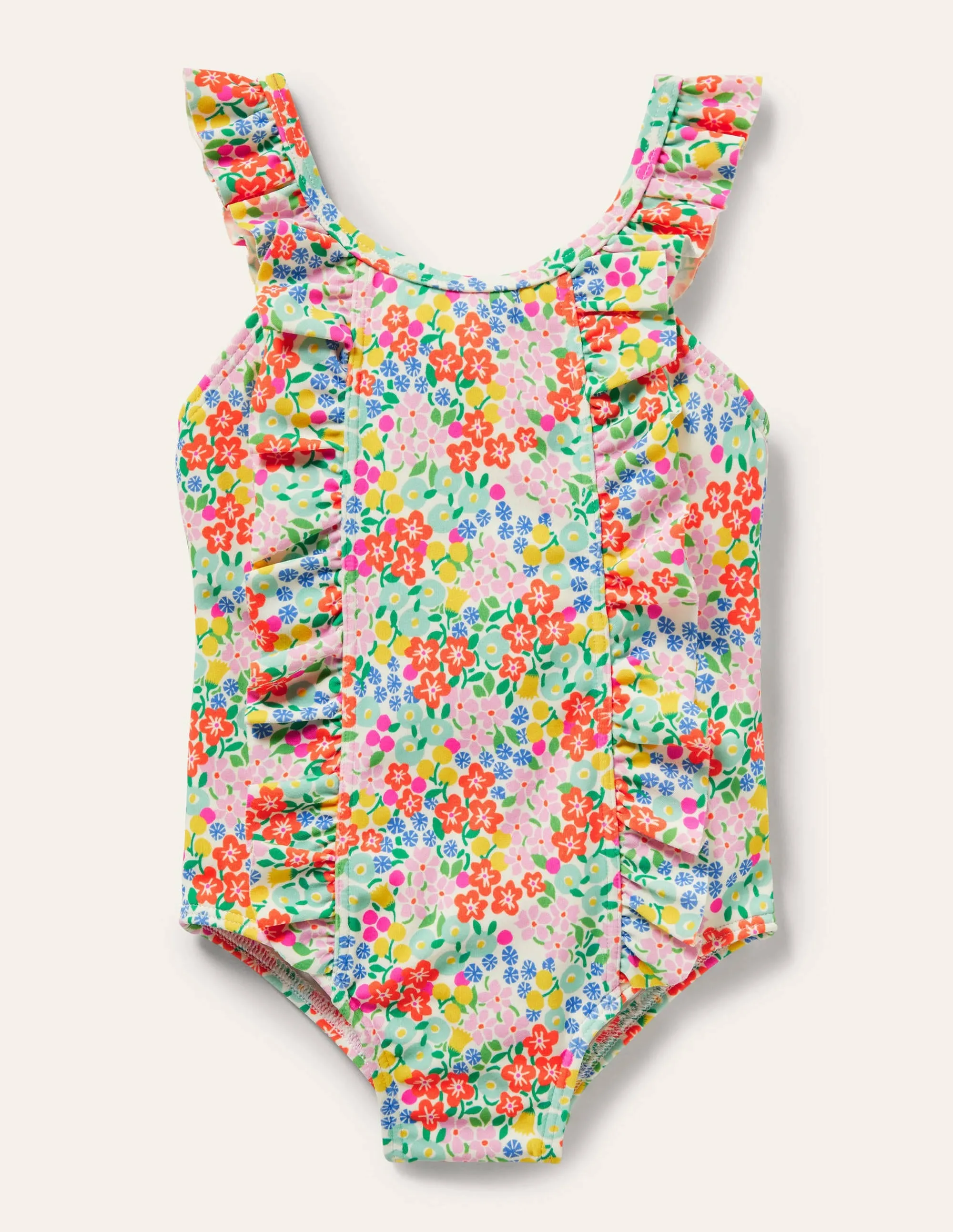 Bow Back Swimsuit-Sweetcorn Tropical Flowerbed