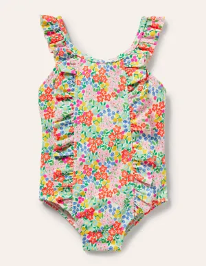 Bow Back Swimsuit-Sweetcorn Tropical Flowerbed