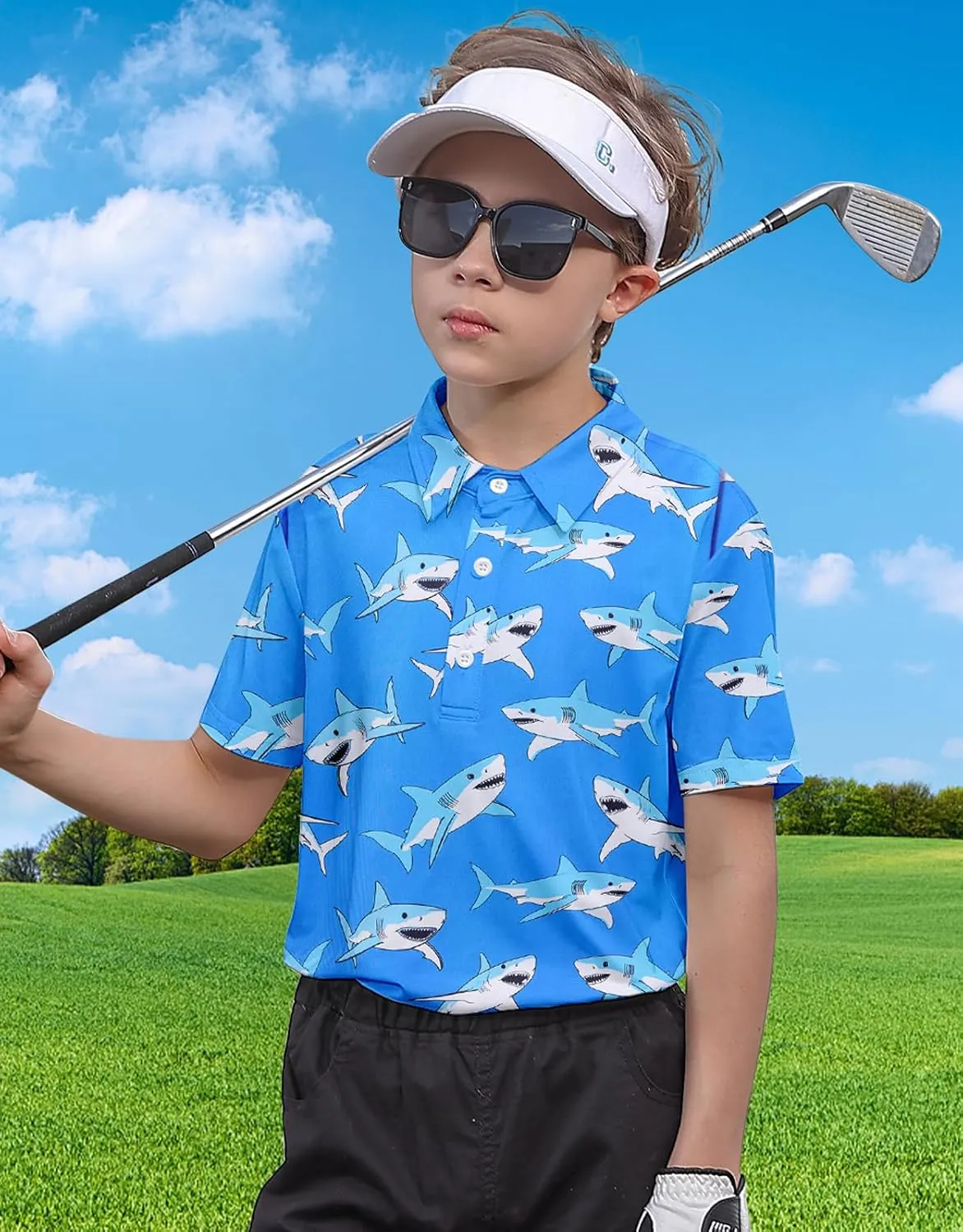 Boys Performance Polo Shirt Short Sleeve Golf Clothes for Active Casual Size 5-14