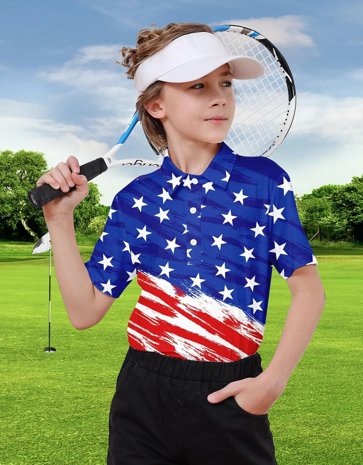 Boys Performance Polo Shirt Short Sleeve Golf Clothes for Active Casual Size 5-14