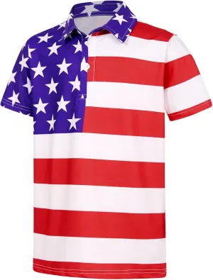Boys Performance Polo Shirt Short Sleeve Golf Clothes for Active Casual Size 5-14