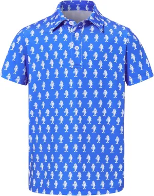 Boys Performance Polo Shirt Short Sleeve Golf Clothes for Active Casual Size 5-14