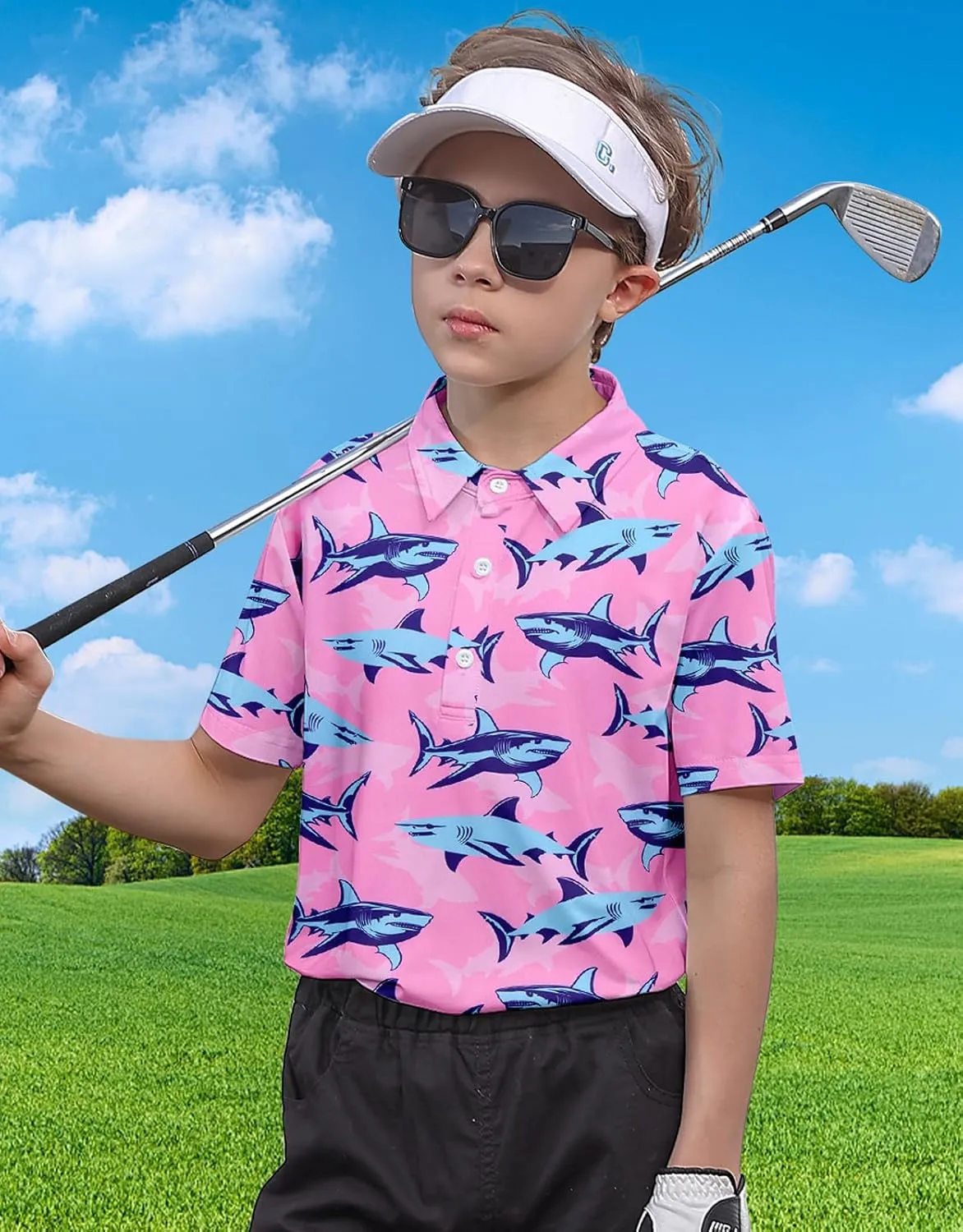 Boys Performance Polo Shirt Short Sleeve Golf Clothes for Active Casual Size 5-14