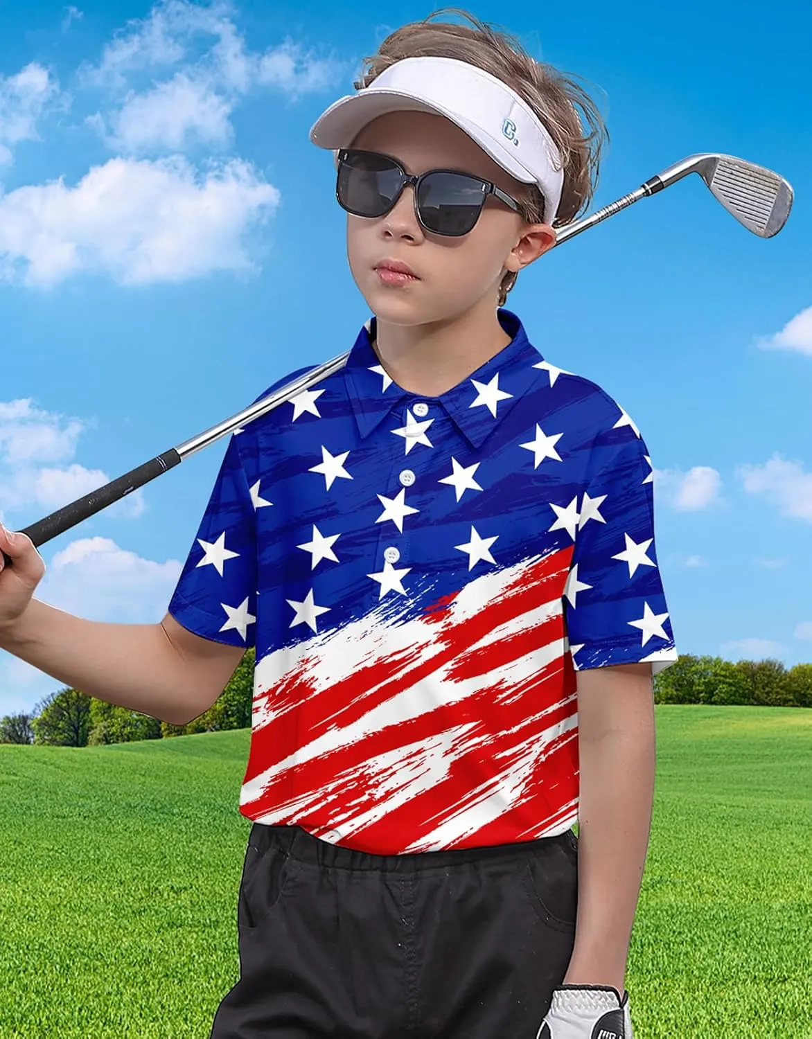 Boys Performance Polo Shirt Short Sleeve Golf Clothes for Active Casual Size 5-14