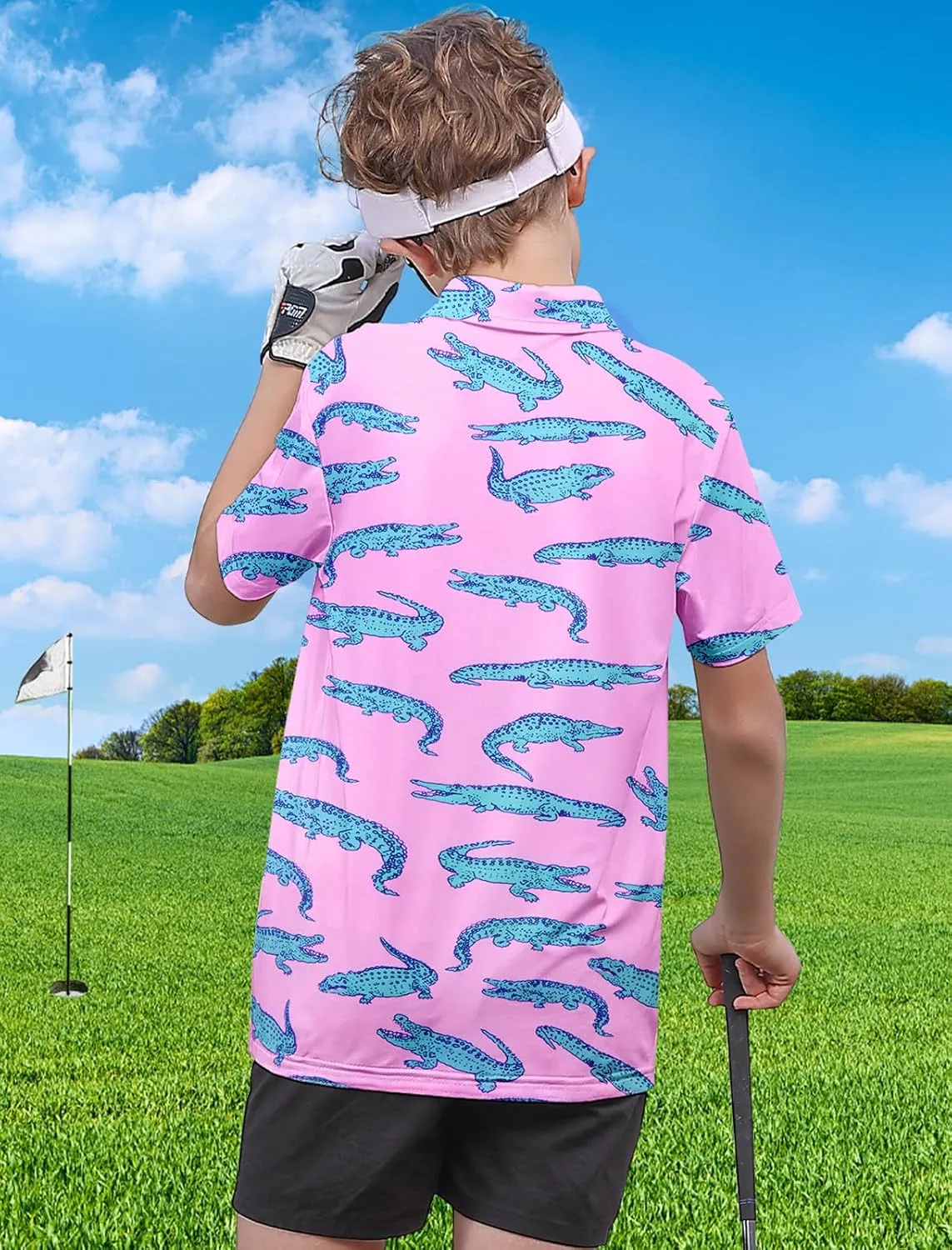 Boys Performance Polo Shirt Short Sleeve Golf Clothes for Active Casual Size 5-14