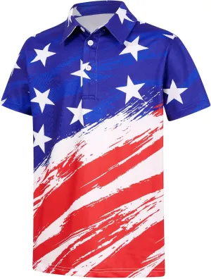 Boys Performance Polo Shirt Short Sleeve Golf Clothes for Active Casual Size 5-14