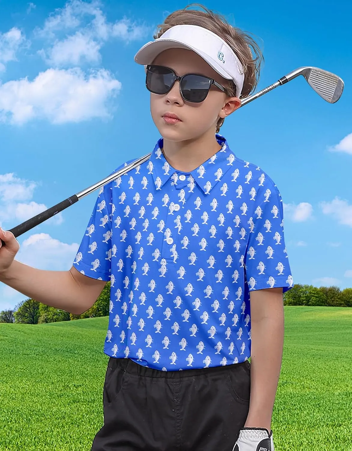 Boys Performance Polo Shirt Short Sleeve Golf Clothes for Active Casual Size 5-14