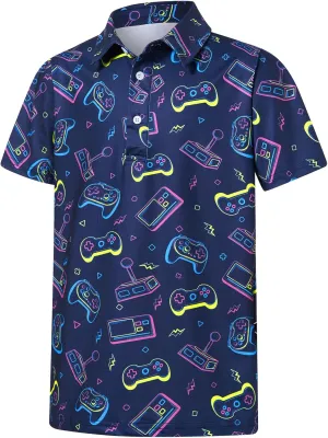 Boys Polo Shirts Hawaiian Golf Clothes Fashion Short Sleeve Kids Cool School Uniform 5-14T
