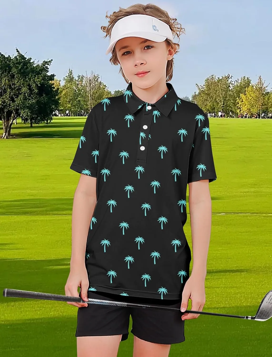 Boys Polo Shirts Hawaiian Golf Clothes Fashion Short Sleeve Kids Cool School Uniform 5-14T
