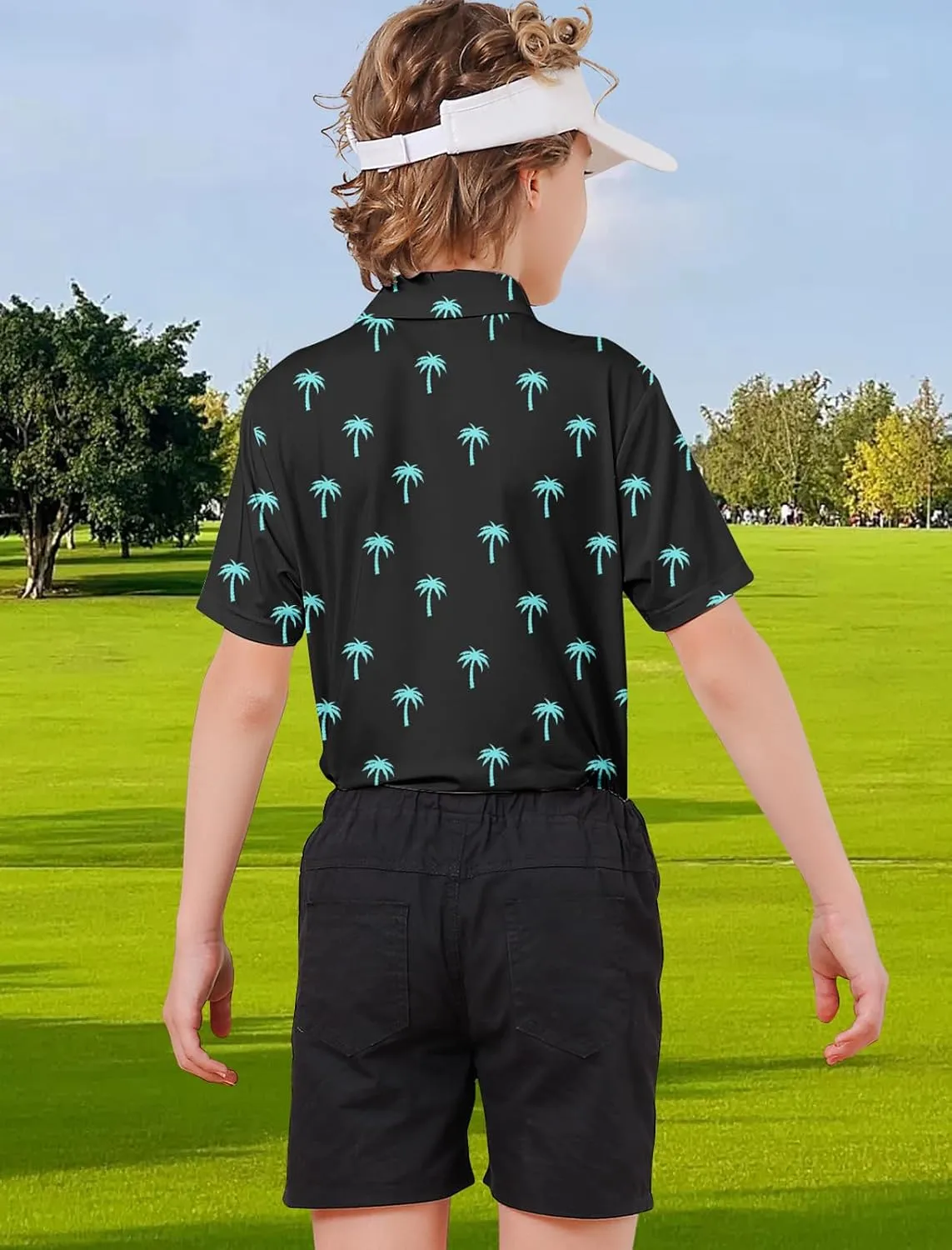 Boys Polo Shirts Hawaiian Golf Clothes Fashion Short Sleeve Kids Cool School Uniform 5-14T