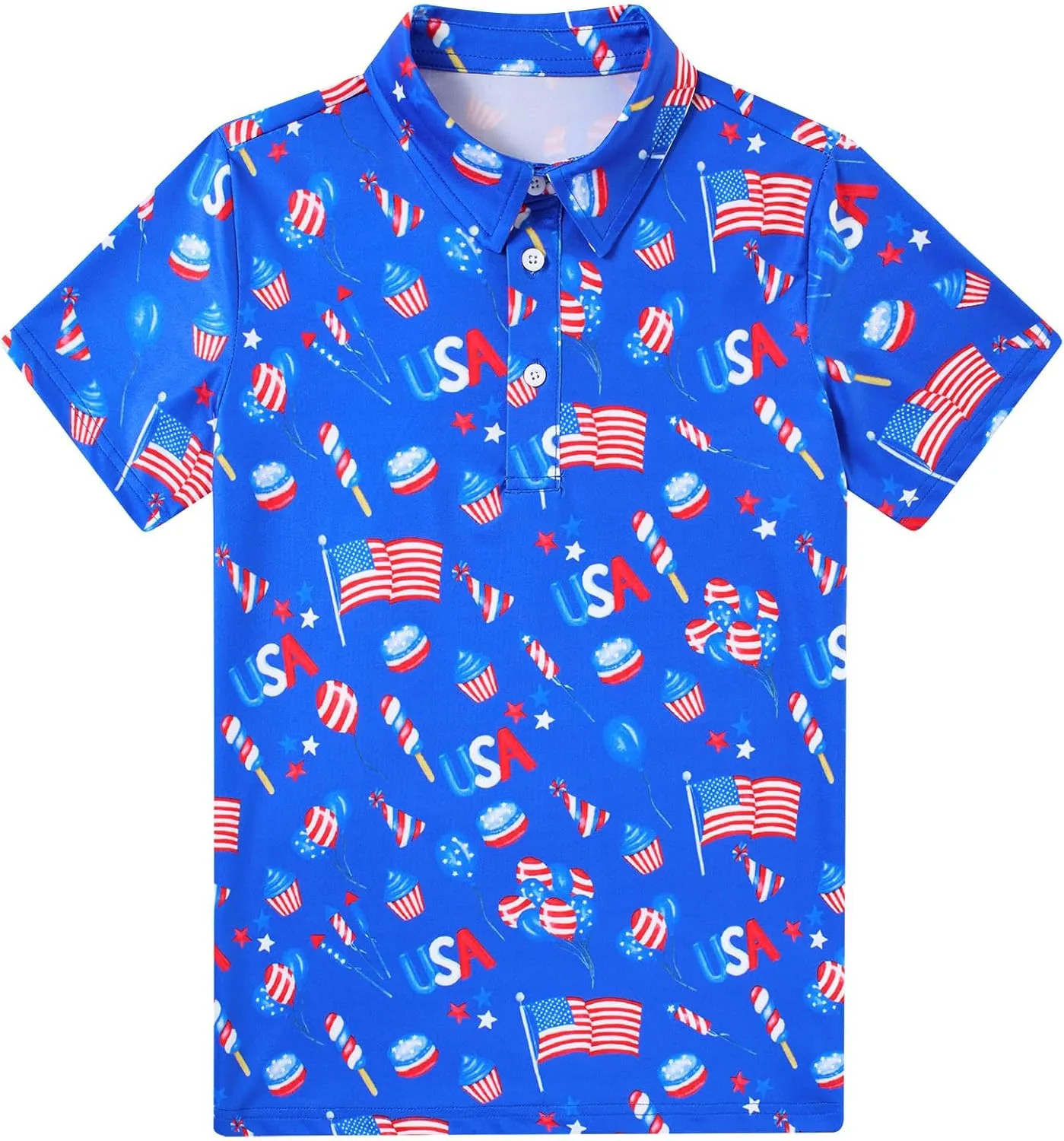 Boys Polo Shirts Hawaiian Golf Clothes Fashion Short Sleeve Kids Cool School Uniform 5-14T