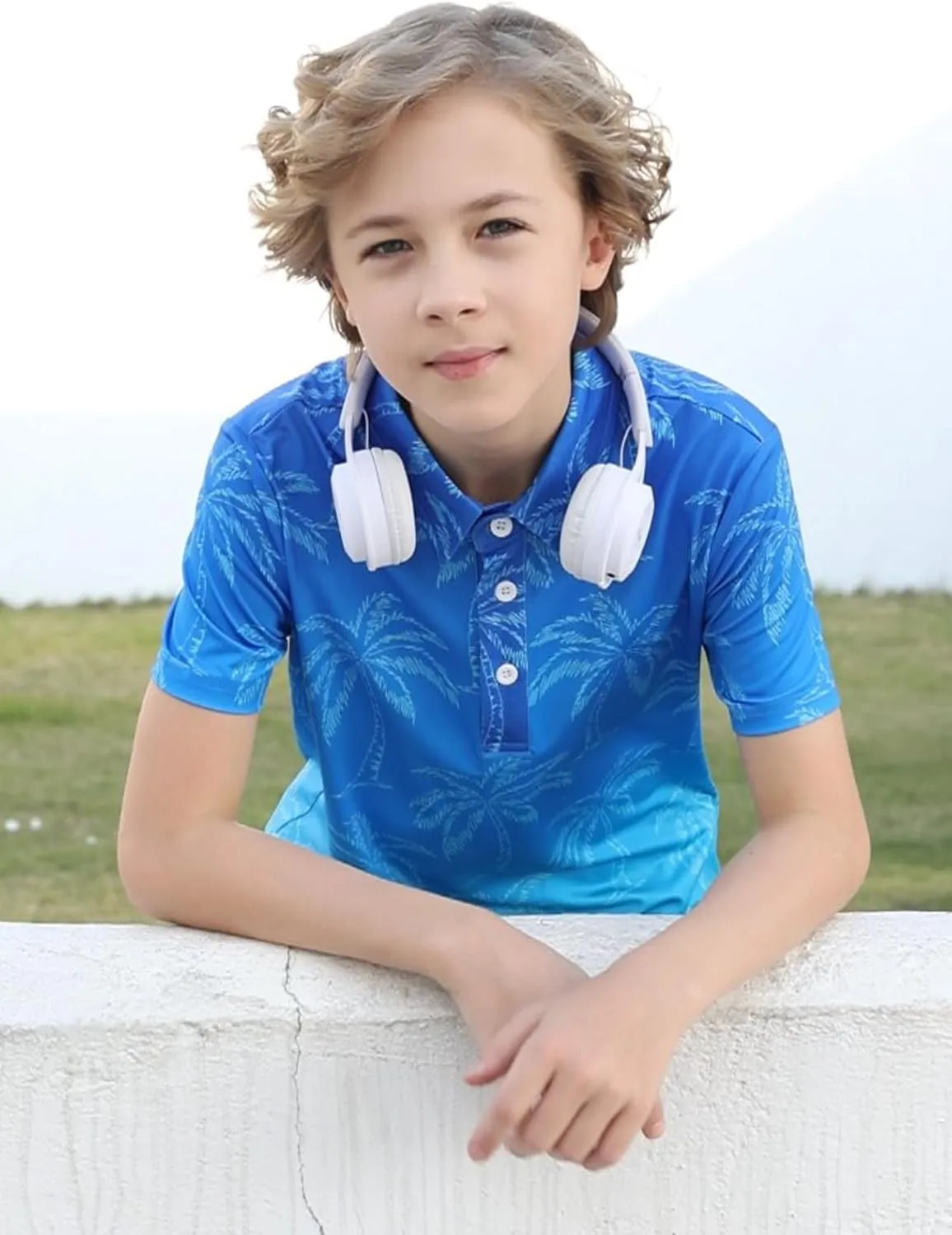 Boys Polo Shirts Hawaiian Golf Clothes Fashion Short Sleeve Kids Cool School Uniform 5-14T